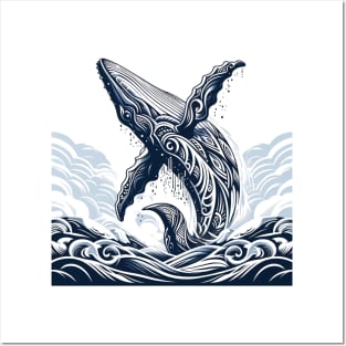 Tribal Humpback Whale Posters and Art